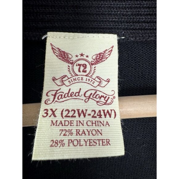 Womens 3x black Cardigan Open Front Business Office Cozy Layering Transition - Picture 4 of 9